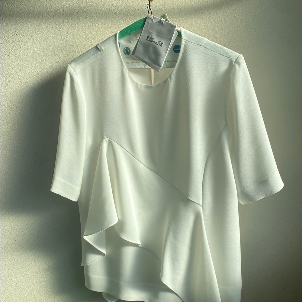 Diane Von Furstenberg White Layered Blouse